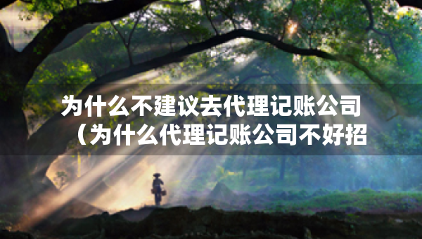 為什么不建議去代理記賬公司（為什么代理記賬公司不好招人）