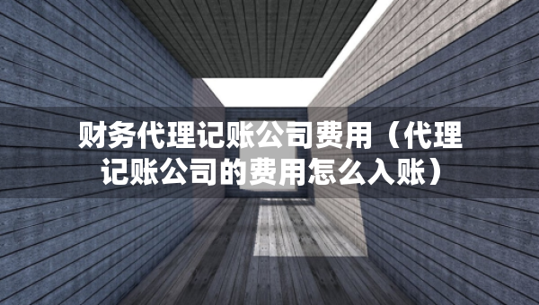 財(cái)務(wù)代理記賬公司費(fèi)用（代理記賬公司的費(fèi)用怎么入賬）