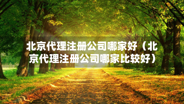 北京代理注冊公司哪家好（北京代理注冊公司哪家比較好）
