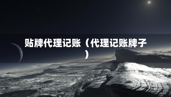 貼牌代理記賬（代理記賬牌子）