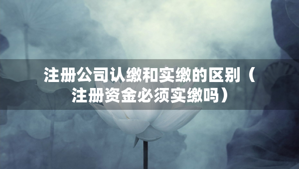 注冊(cè)公司認(rèn)繳和實(shí)繳的區(qū)別（注冊(cè)資金必須實(shí)繳嗎）