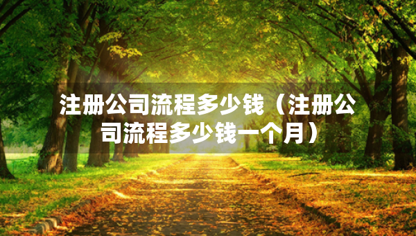 注冊公司流程多少錢（注冊公司流程多少錢一個月）