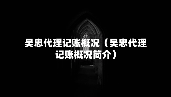 吳忠代理記賬概況（吳忠代理記賬概況簡介）