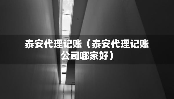 泰安代理記賬（泰安代理記賬公司哪家好）