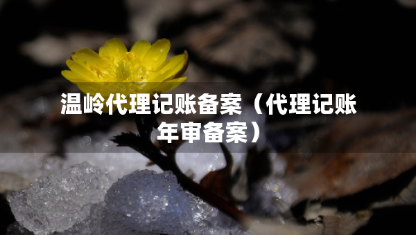 溫嶺代理記賬備案（代理記賬年審備案）
