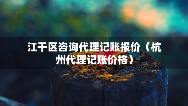 江干區(qū)咨詢代理記賬報價（杭州代理記賬價格）