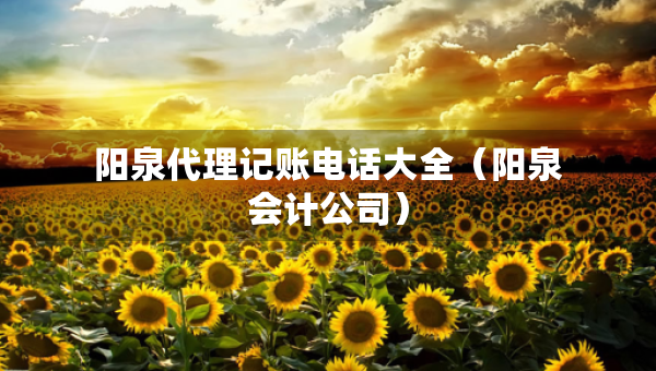 陽泉代理記賬電話大全（陽泉會計公司）
