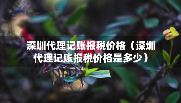 深圳代理記賬報(bào)稅價(jià)格（深圳代理記賬報(bào)稅價(jià)格是多少）