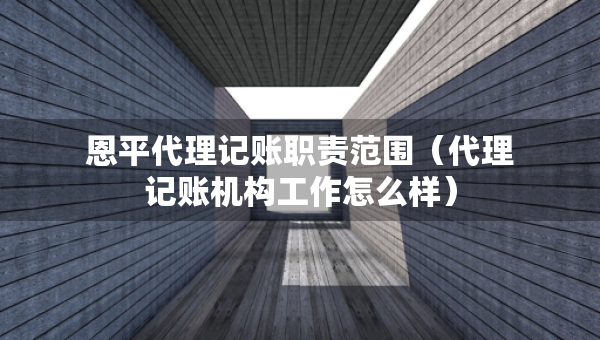 恩平代理記賬職責范圍（代理記賬機構工作怎么樣）