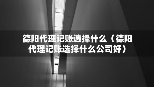 德陽代理記賬選擇什么（德陽代理記賬選擇什么公司好）