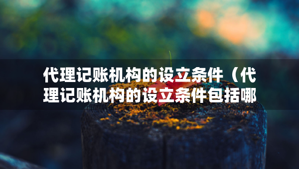代理記賬機構(gòu)的設(shè)立條件（代理記賬機構(gòu)的設(shè)立條件包括哪些）