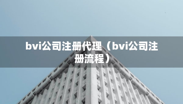 bvi公司注冊代理（bvi公司注冊流程）
