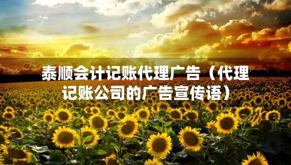泰順會(huì)計(jì)記賬代理廣告（代理記賬公司的廣告宣傳語）