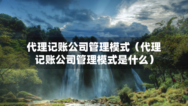 代理記賬公司管理模式（代理記賬公司管理模式是什么）