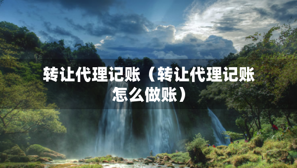 轉(zhuǎn)讓代理記賬（轉(zhuǎn)讓代理記賬怎么做賬）