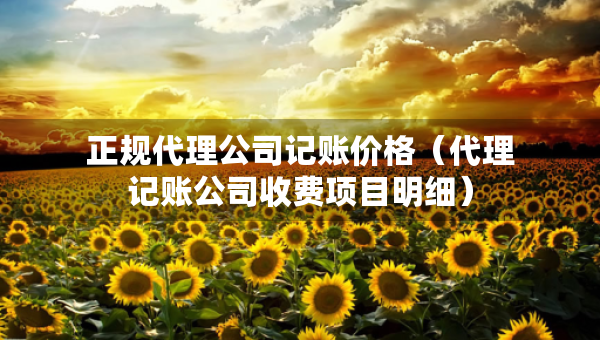 正規(guī)代理公司記賬價格（代理記賬公司收費項目明細(xì)）