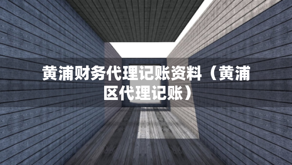 黃浦財(cái)務(wù)代理記賬資料（黃浦區(qū)代理記賬）