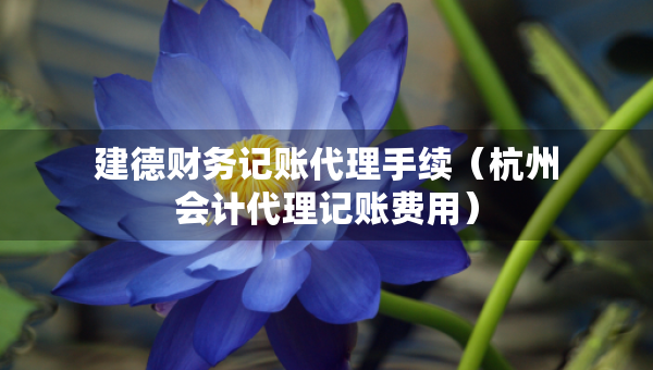 建德財務(wù)記賬代理手續(xù)（杭州會計(jì)代理記賬費(fèi)用）