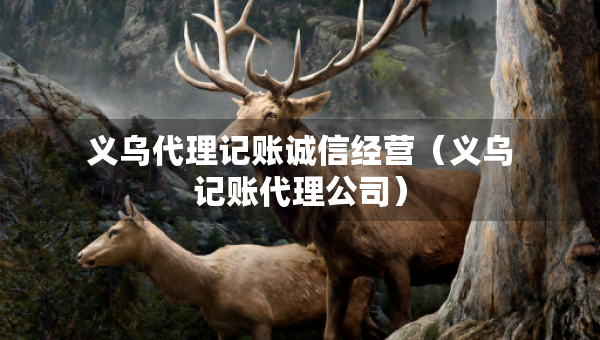 義烏代理記賬誠信經(jīng)營（義烏記賬代理公司）