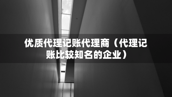 優(yōu)質(zhì)代理記賬代理商（代理記賬比較知名的企業(yè)）
