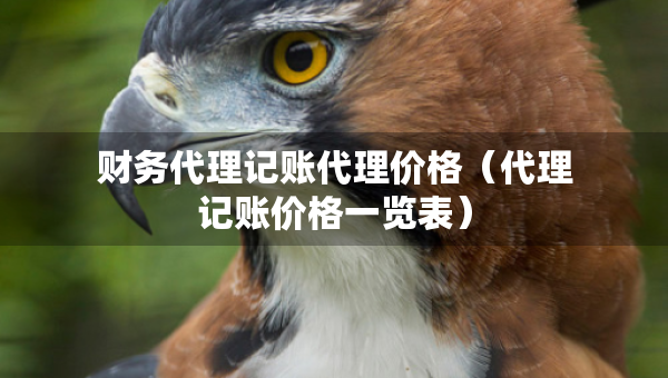 財(cái)務(wù)代理記賬代理價(jià)格（代理記賬價(jià)格一覽表）