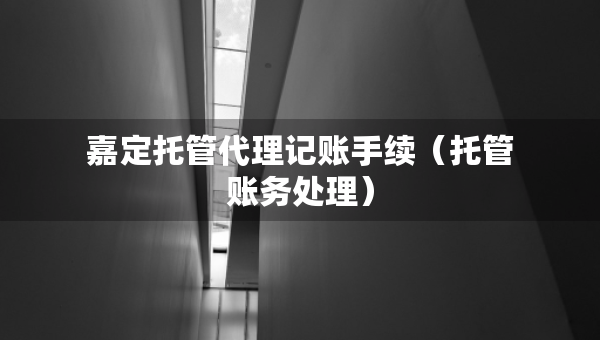 嘉定托管代理記賬手續(xù)（托管賬務處理）