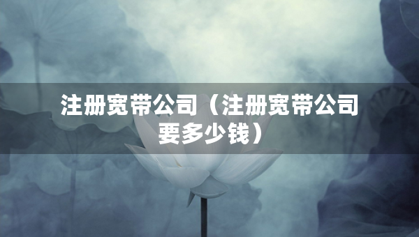 注冊寬帶公司（注冊寬帶公司要多少錢）