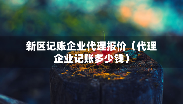 新區(qū)記賬企業(yè)代理報價（代理企業(yè)記賬多少錢）