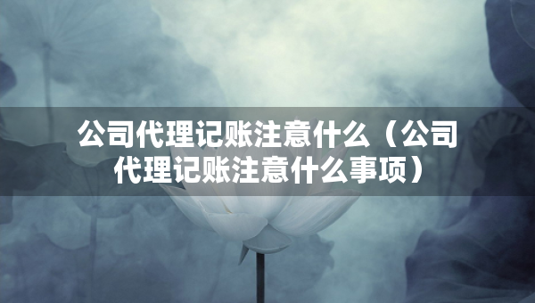 公司代理記賬注意什么（公司代理記賬注意什么事項(xiàng)）