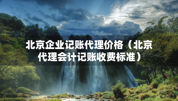 北京企業(yè)記賬代理價格（北京代理會計記賬收費標(biāo)準(zhǔn)）