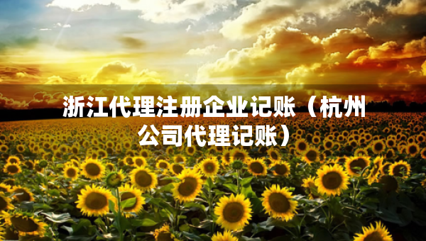 浙江代理注冊企業(yè)記賬（杭州公司代理記賬）