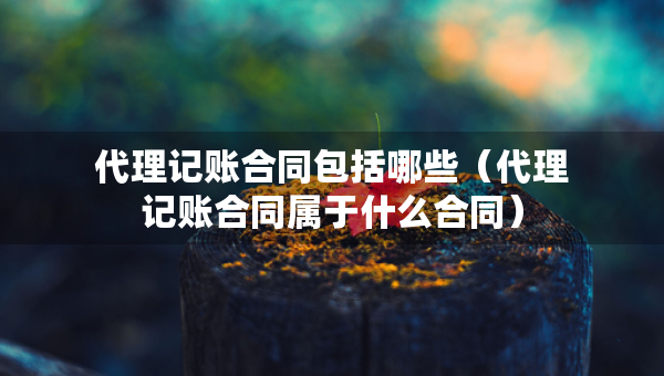 代理記賬合同包括哪些（代理記賬合同屬于什么合同）