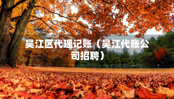 吳江區(qū)代理記賬（吳江代賬公司招聘）