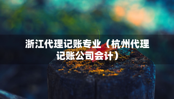 浙江代理記賬專業(yè)（杭州代理記賬公司會計）