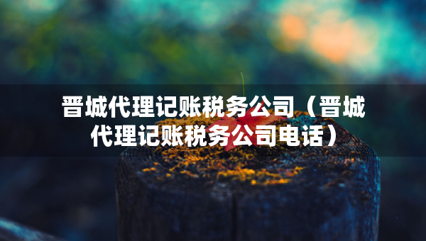 晉城代理記賬稅務(wù)公司（晉城代理記賬稅務(wù)公司電話）
